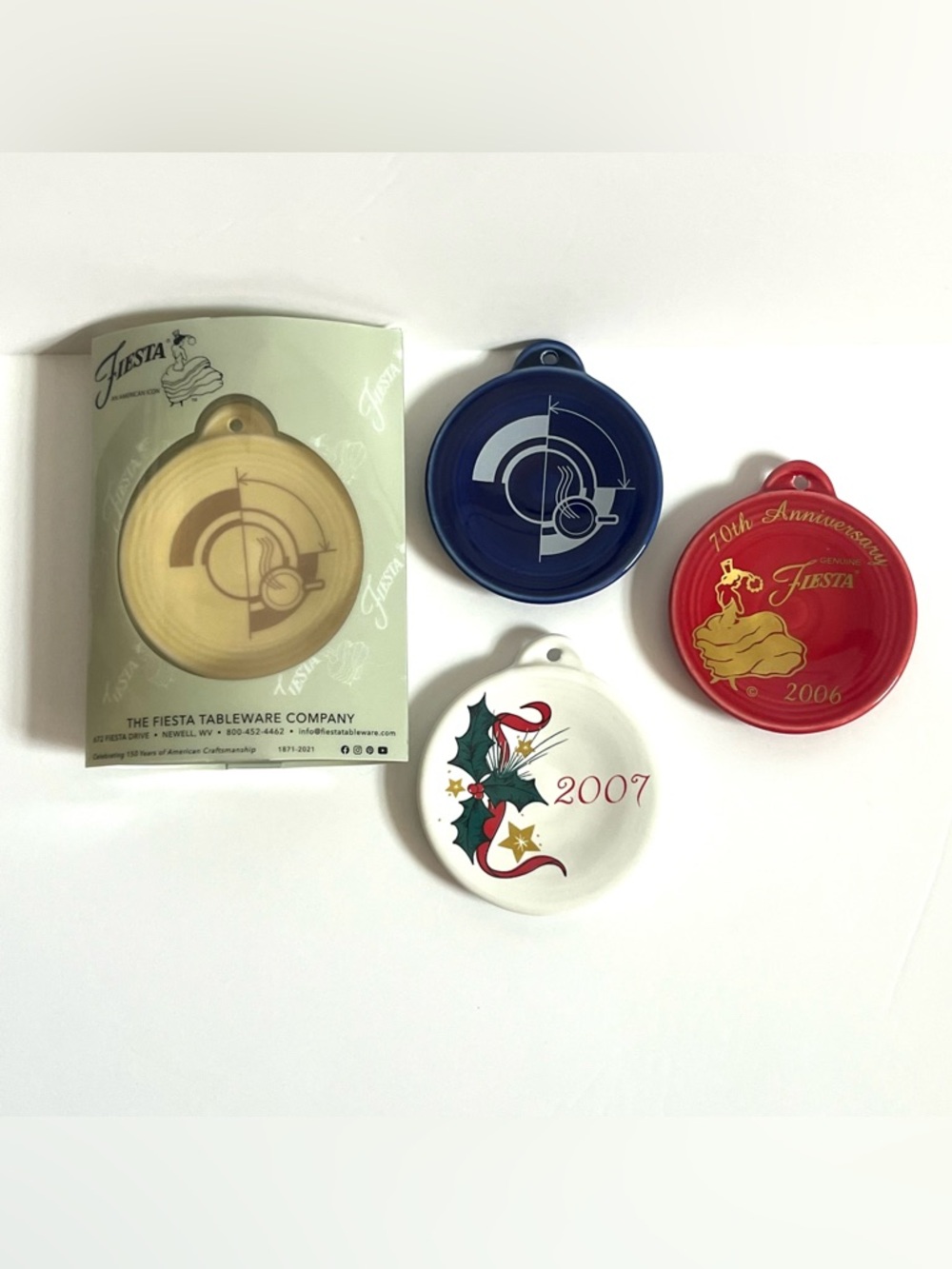 Lot of 4 Fiesta Homer Laughlin China Co. Ornaments